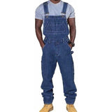 Men's Loose Fit Denim Bib Overalls | Multi-Pockets Workwear
