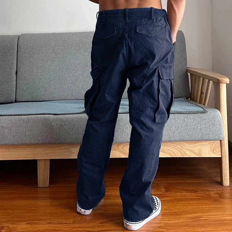 Men's Loose Fit Washed Cargo Pants | Paint Splatter Detail Alternate