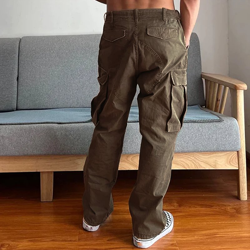 Men's Loose Fit Washed Cargo Pants | Paint Splatter Detail Lifestyle