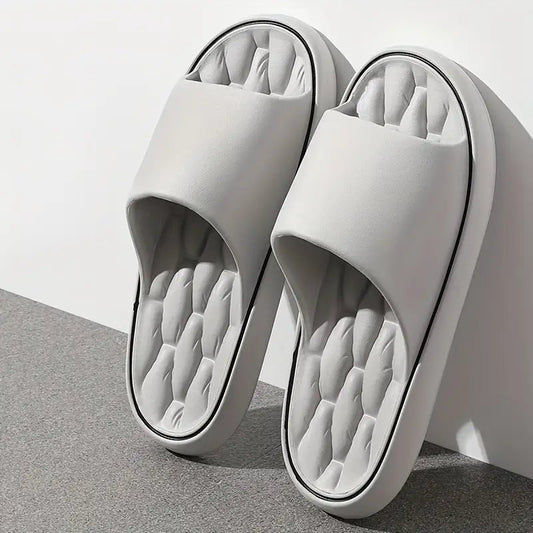 Men's Massage Footbed Pillow Slides Shoes Front