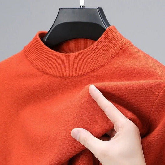 Men's Mock Neck Pullover Sweater Front