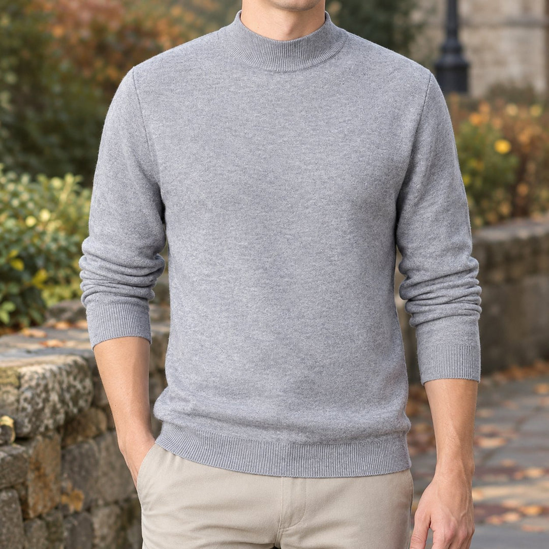 Men's Mock Neck Sweater | Slim Ribbed Knit Layer Hero