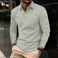 Men's Modern Fit Long Sleeve Polo | Contrast Placket Lifestyle
