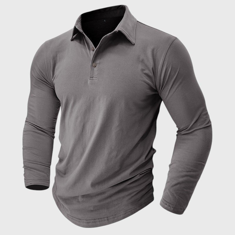 Men's Modern Longsleeve Polo | Contrast Inner Collar Smart Casual Hero