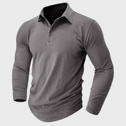 Men's Modern Longsleeve Polo | Contrast Inner Collar Smart Casual Hero
