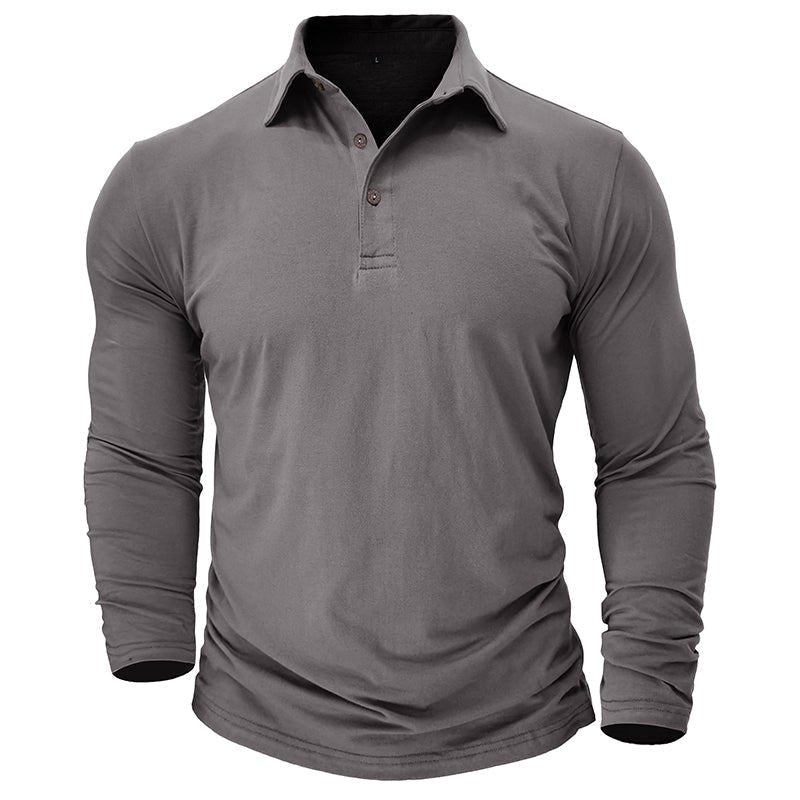 Men's Modern Longsleeve Polo | Contrast Inner Collar Smart Casual View 11