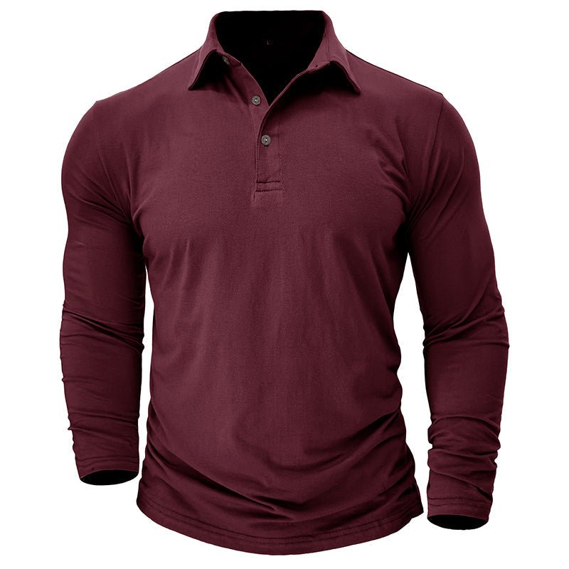 Men's Modern Longsleeve Polo | Contrast Inner Collar Smart Casual View 12