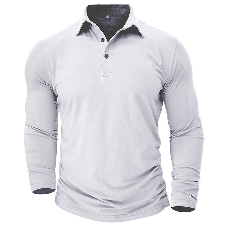 Men's Modern Longsleeve Polo | Contrast Inner Collar Smart Casual View 14