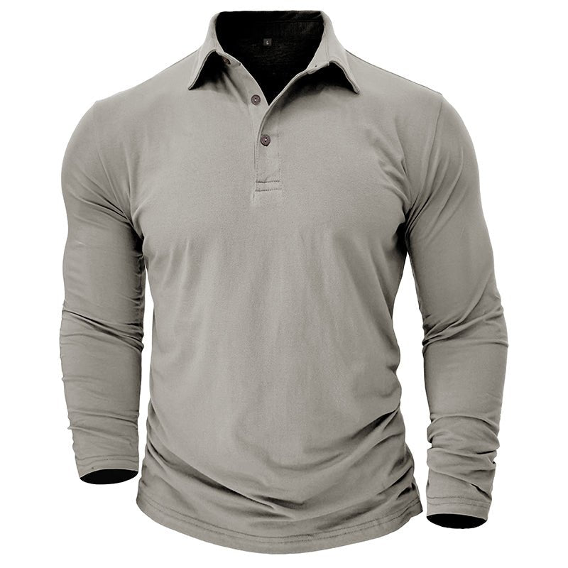 Men's Modern Longsleeve Polo | Contrast Inner Collar Smart Casual View 15