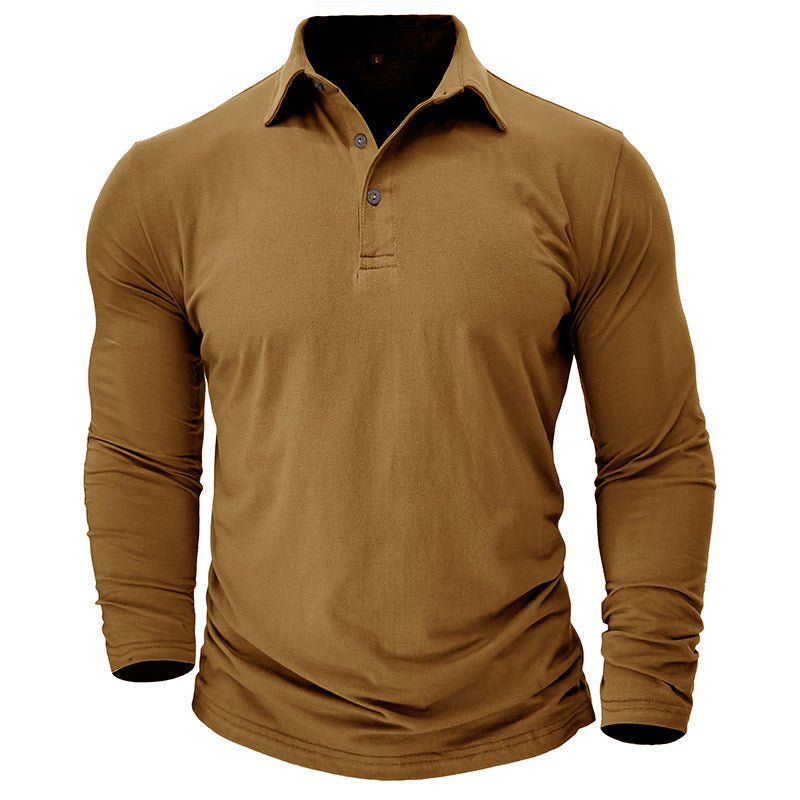 Men's Modern Longsleeve Polo | Contrast Inner Collar Smart Casual View 16