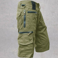 Men's Multi Pocket Cotton Shorts Pants Back
