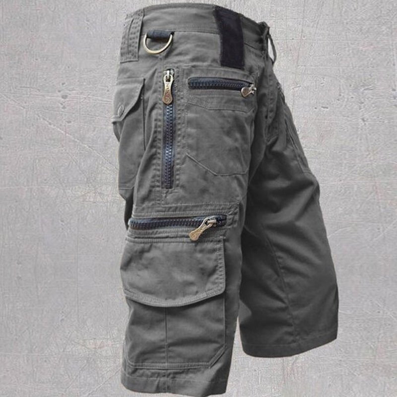 Men's Multi Pocket Cotton Shorts Pants Front