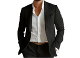 Men's Open Chest Linen Summer Blazer | Relaxed Fit
