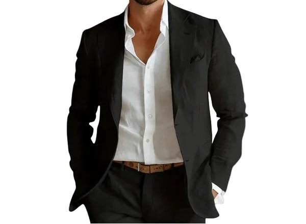 Men's Open Chest Linen Summer Blazer | Relaxed Fit Hero