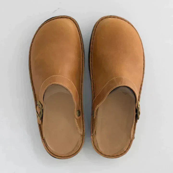 Men's Orthopedic Leather Clogs Shoes Back