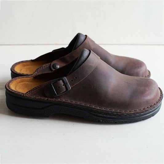Men's Orthopedic Leather Clogs Shoes Hero