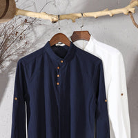 Men's Osaka Linen Shirt | Orange Buttons Lifestyle