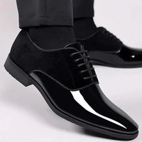 Men's Oxford Dress Shoes | Patent Suede Contrast Finish Hero