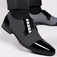 Men's Oxford Wedding Shoes | Cap Toe Contrast Texture Detail Front