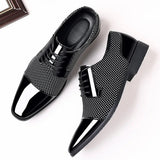 Men's Oxford Wedding Shoes | Cap Toe Contrast Texture