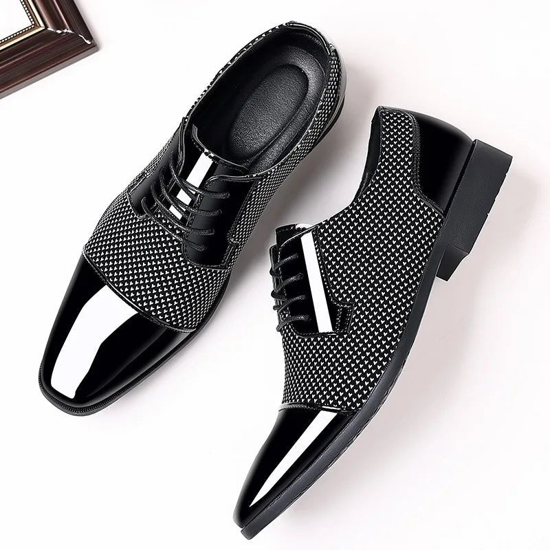 Men's Oxford Wedding Shoes | Cap Toe Contrast Texture Detail Hero