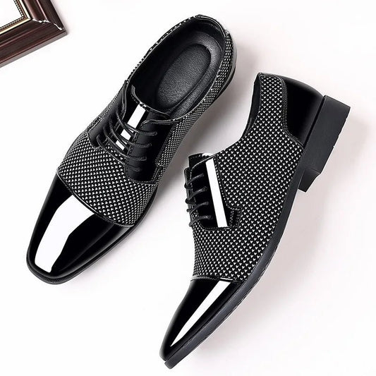 Men's Oxford Wedding Shoes | Cap Toe Contrast Texture Detail Hero