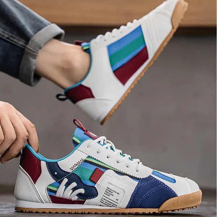 Men's Patchwork Utility Sneakers | Trail Street Back