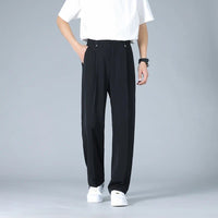 Men's Pleated Chino Trousers | Relaxed Fit Side