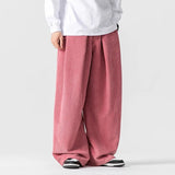 Men's Pleated Corduroy Pants | Wide Leg Cotton Streetwear