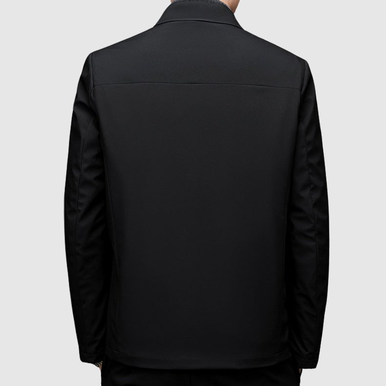 Men's Point Collar Down Jacket | Duck-Down Winter Coat Close Up