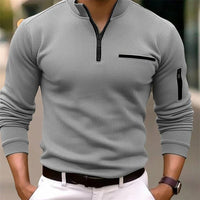 Men's Quarter-Zip Comfort Fit Polo | Stand Collar Detail