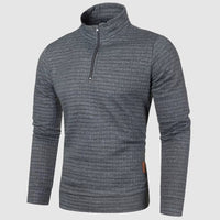 Men's Quarter Zip Sweatshirt | Textured Mock Neck Lifestyle