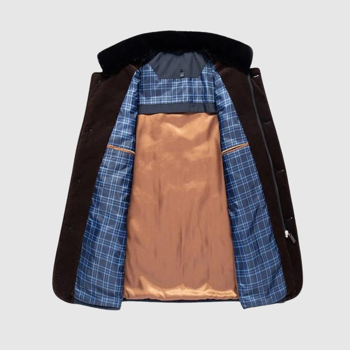 Men's Quilted Comfort Jacket | Fur Collar Angle