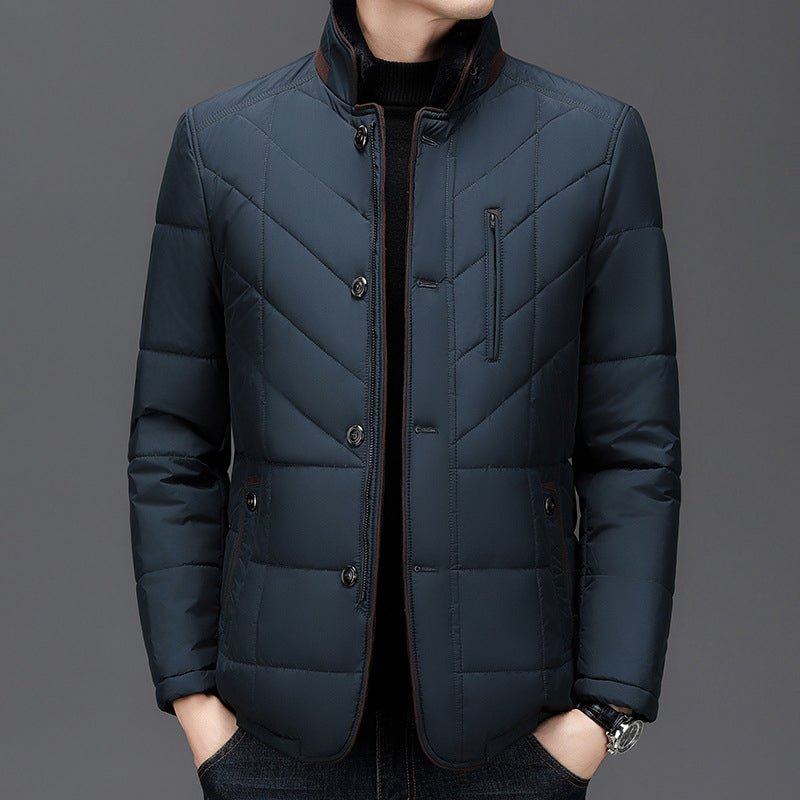Men's Quilted Comfort Jacket | Fur Collar Close Up