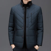 Men's Quilted Comfort Jacket | Fur Collar Close Up