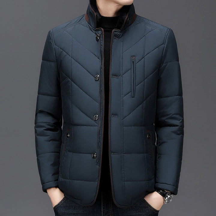 Men's Quilted Comfort Jacket | Fur Collar Close Up