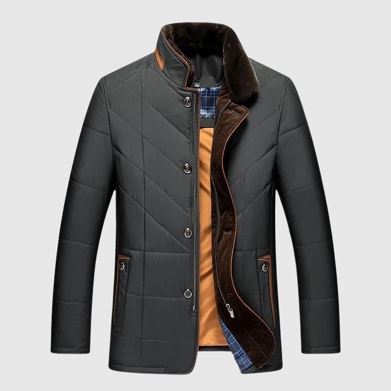 Men's Quilted Comfort Jacket | Fur Collar Front