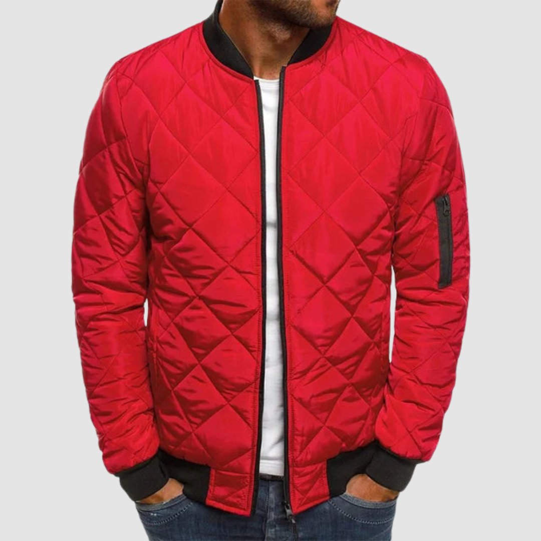 Men's Quilted Cozy Spring Jacket | Lightweight Layering Fit Back