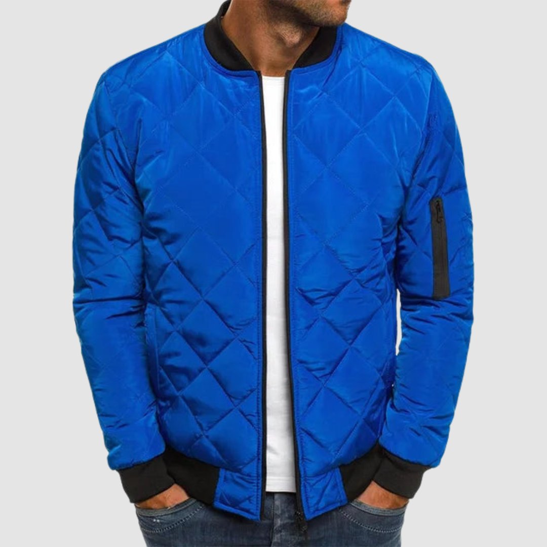 Men's Quilted Cozy Spring Jacket | Lightweight Layering Fit Close Up