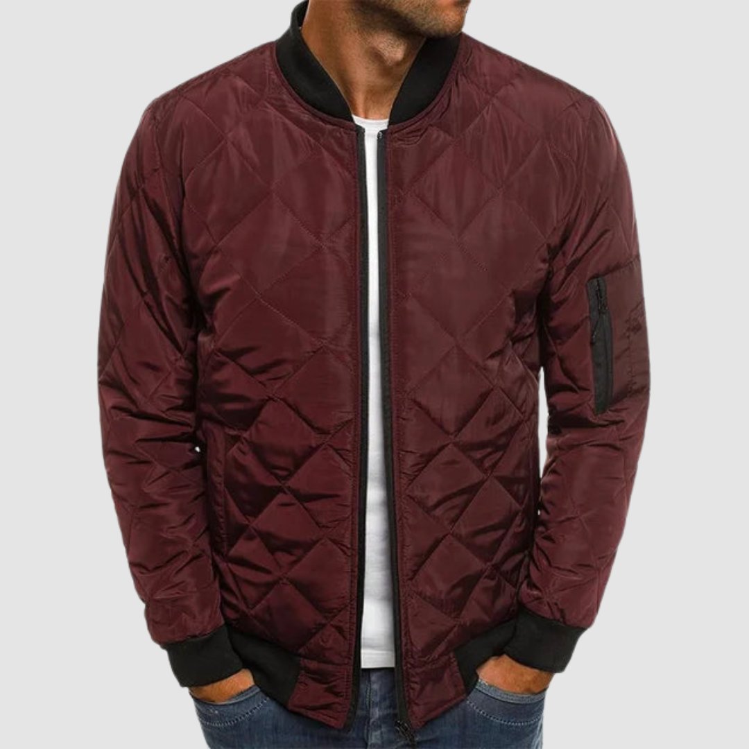 Men's Quilted Cozy Spring Jacket | Lightweight Layering Fit Front