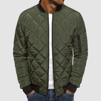 Men's Quilted Cozy Spring Jacket | Lightweight Layering Fit Side