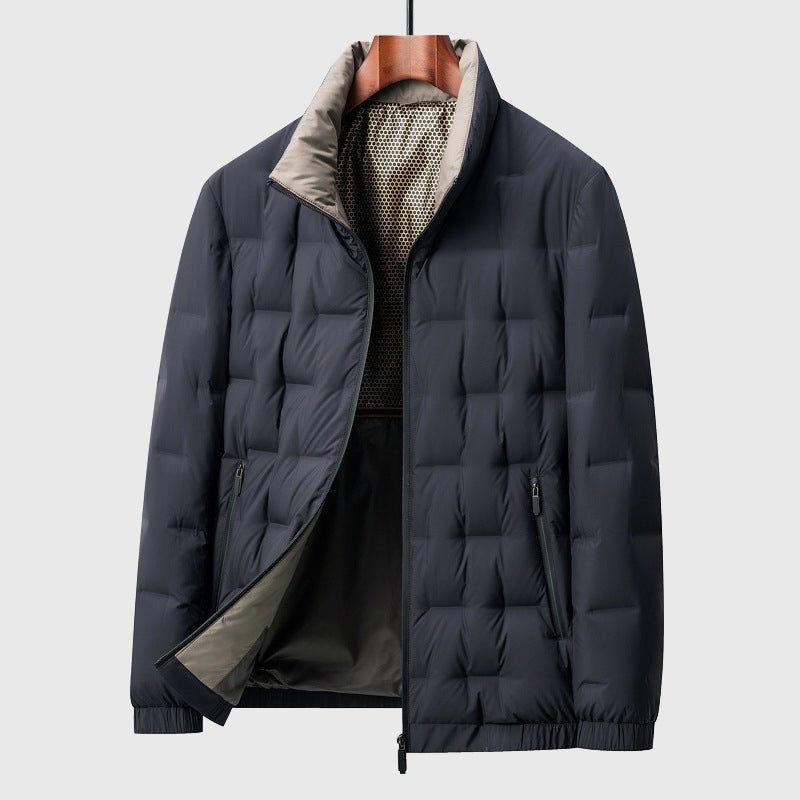 Men's Quilted Down Jacket | Windproof Winter Puffer Detail