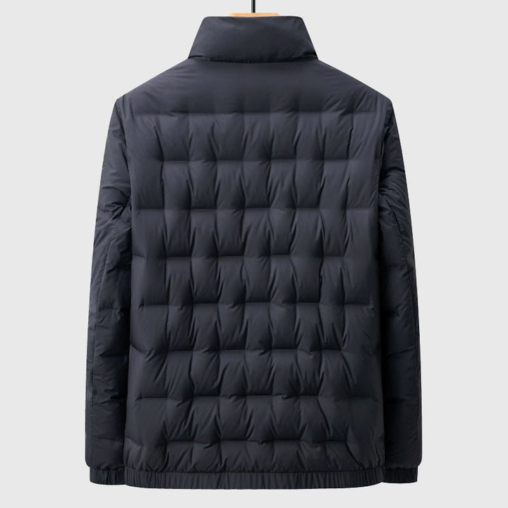 Men's Quilted Down Jacket | Windproof Winter Puffer Side
