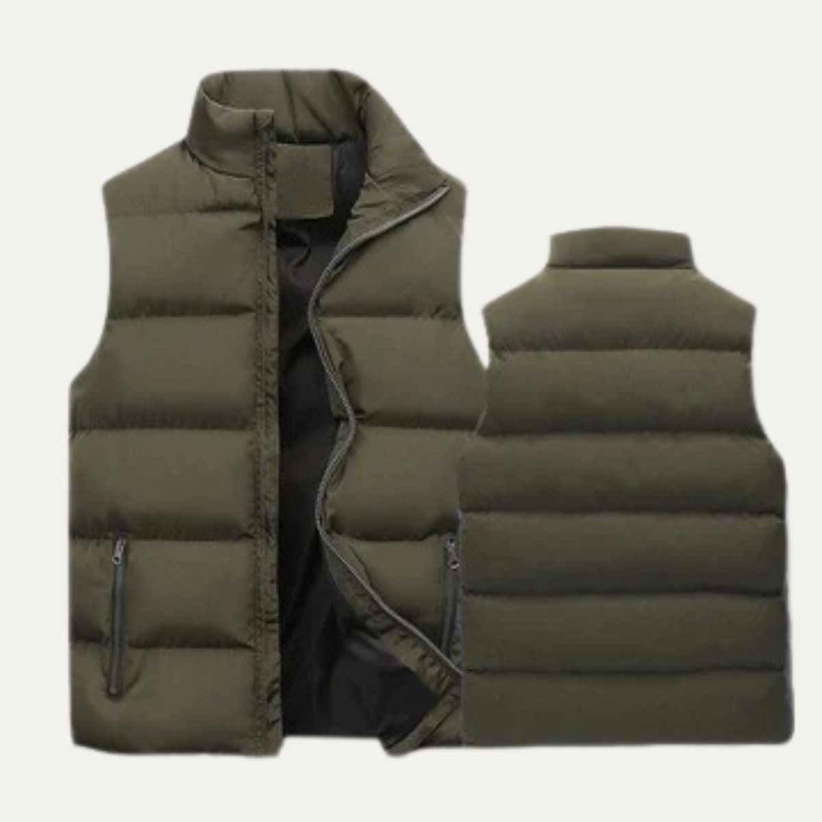 Men's Quilted Padded Puffer Vest | Sleeveless Gilet Angle