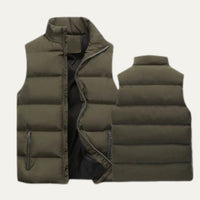 Men's Quilted Padded Puffer Vest | Sleeveless Gilet Angle