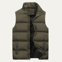 Men's Quilted Padded Puffer Vest | Sleeveless Gilet Close Up