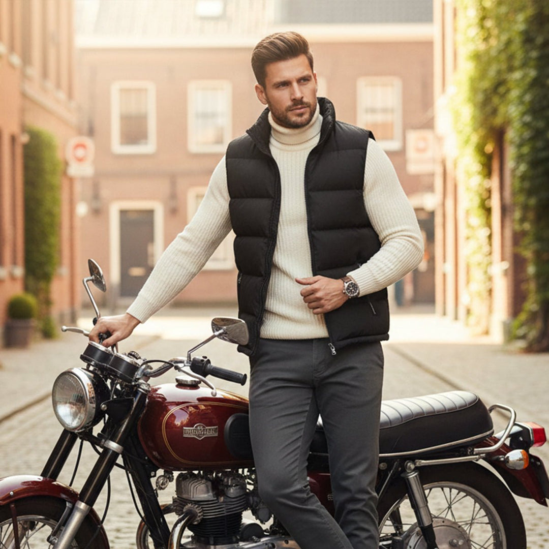 Men's Quilted Padded Puffer Vest | Sleeveless Gilet View 15