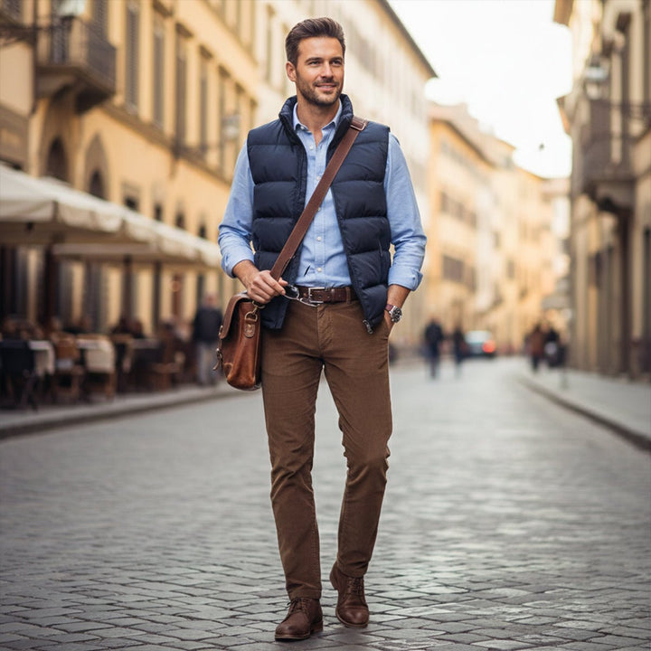 Men's Quilted Padded Puffer Vest | Sleeveless Gilet View 16