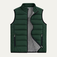 Men's Quilted Puffer Vest | Horizontal Channel Insulated Gilet Lifestyle