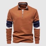 Men's Raglan Sleeve Patchwork Pullover | Quarter-Zip